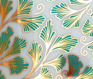 Farn Muster - Gold/Türkis