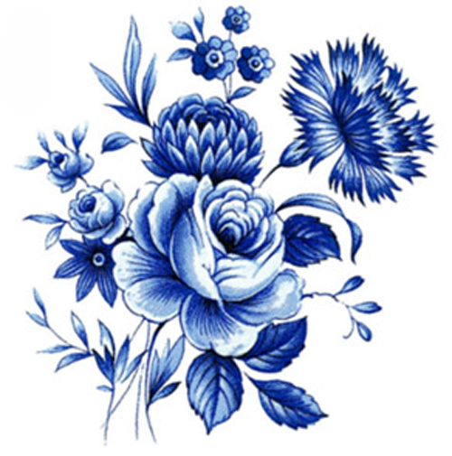 Delft blue - 72 x 64 mm - 10 pcs