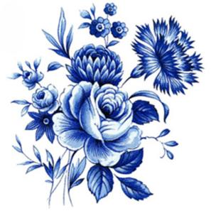 Delft blue - 72 x 64 mm - 10 pcs
