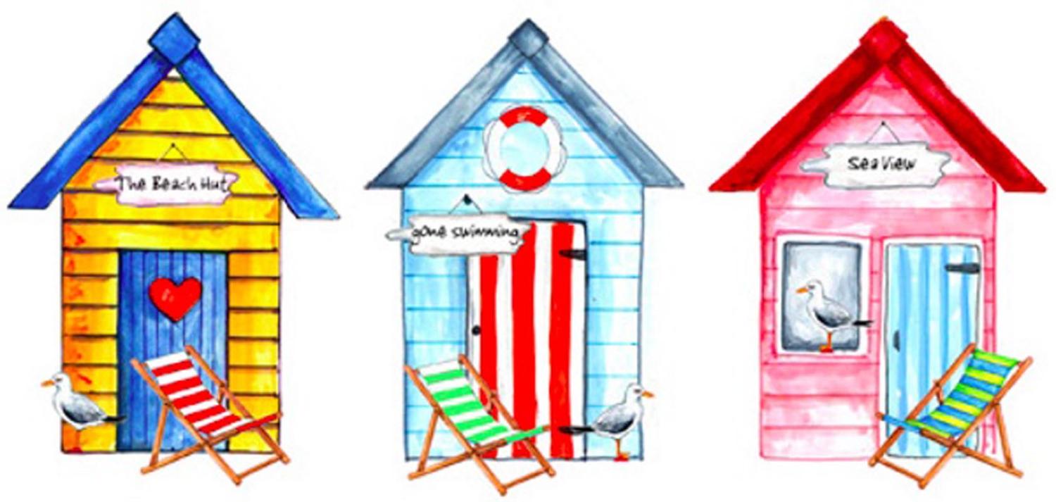 Beach Hut - 35 mm - set of 3