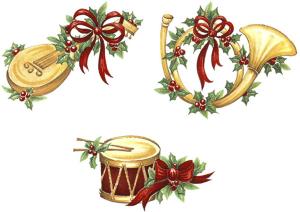 Weinachtsmusik - 50 mm - set von 3