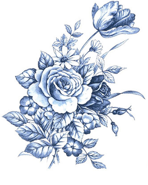 Blue Rose - 135 x 75 mm - 1 pcs