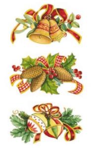 Juldekorationer - 80 x 45 mm - set av 3