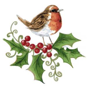 Weihnachtliches Rotkehlchen - 65 mm - 1 Stk