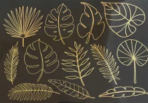 Tropische Blätter - Gold