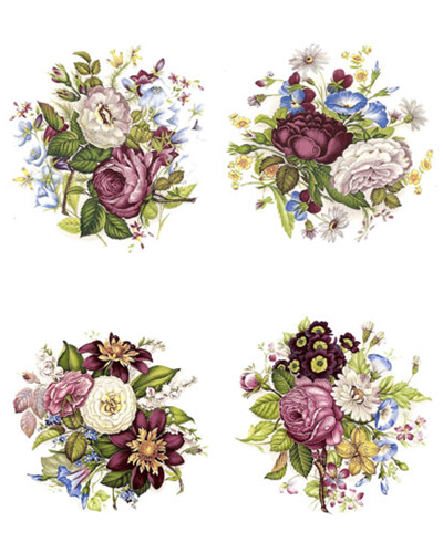 Blumenstrauss - 75 mm - Set mit 4 Stk