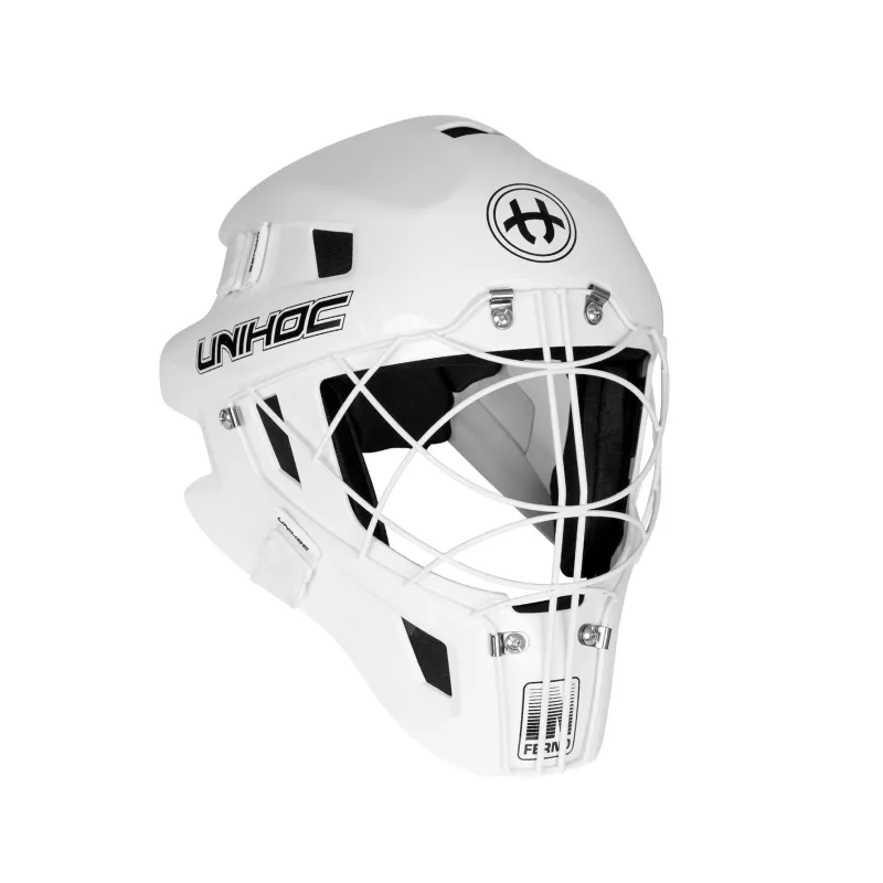 Product Image for UNIHOC GOALIE MASK INFERNO 66 WHITE CAT-EYE GRILL