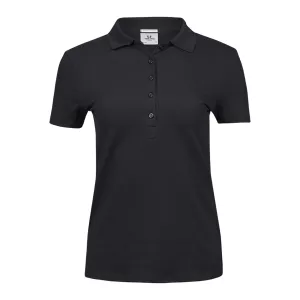 TEE JAYS LUXURY POLO BLACK LADIES