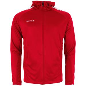 STANNO FIRST HOODED FULL ZIP TOP RED-WHITE