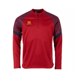 STANNO BOLT QUARTER ZIP TOP DARK RED-NAVY
