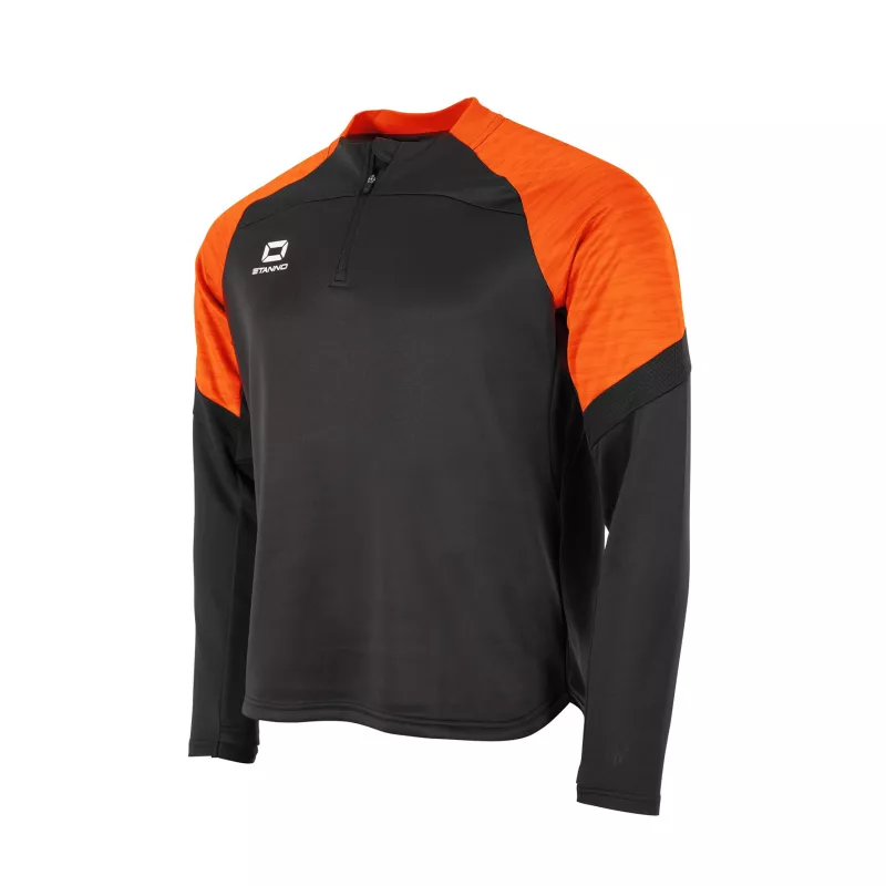 Product Image for STANNO BOLT QUARTER ZIP TOP BLACK-ORANGE (152CL)