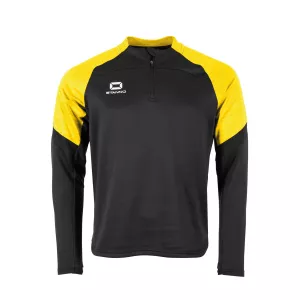 STANNO BOLT QUARTER ZIP TOP BLACK-YELLOW
