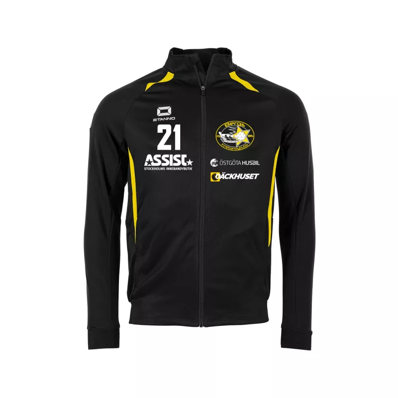 Product Image for BERGS IK STADIO FULL ZIP TOP BLACK-YELLOW (152CL)