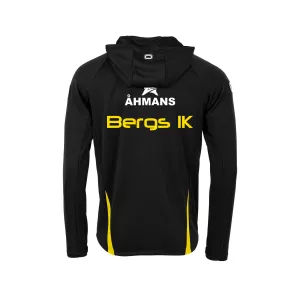 BERGS IK STADIO HOODED FULL ZIP TOP BLACK-YELLOW