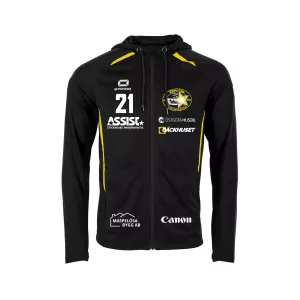 BERGS IK STADIO HOODED FULL ZIP TOP BLACK-YELLOW