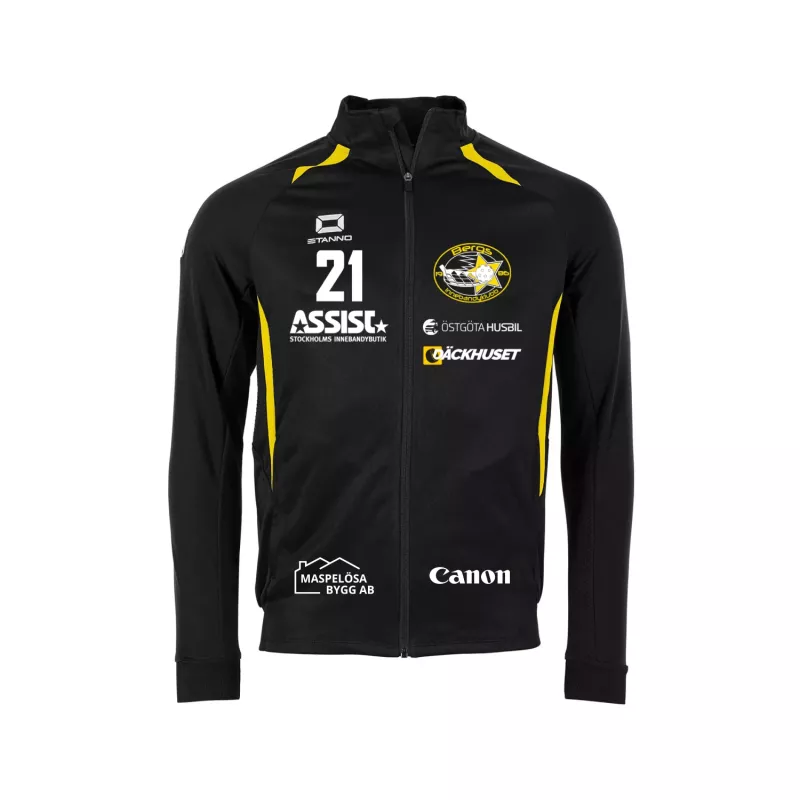 Product Image for BERGS IK STADIO FULL ZIP TOP BLACK-YELLOW (L)