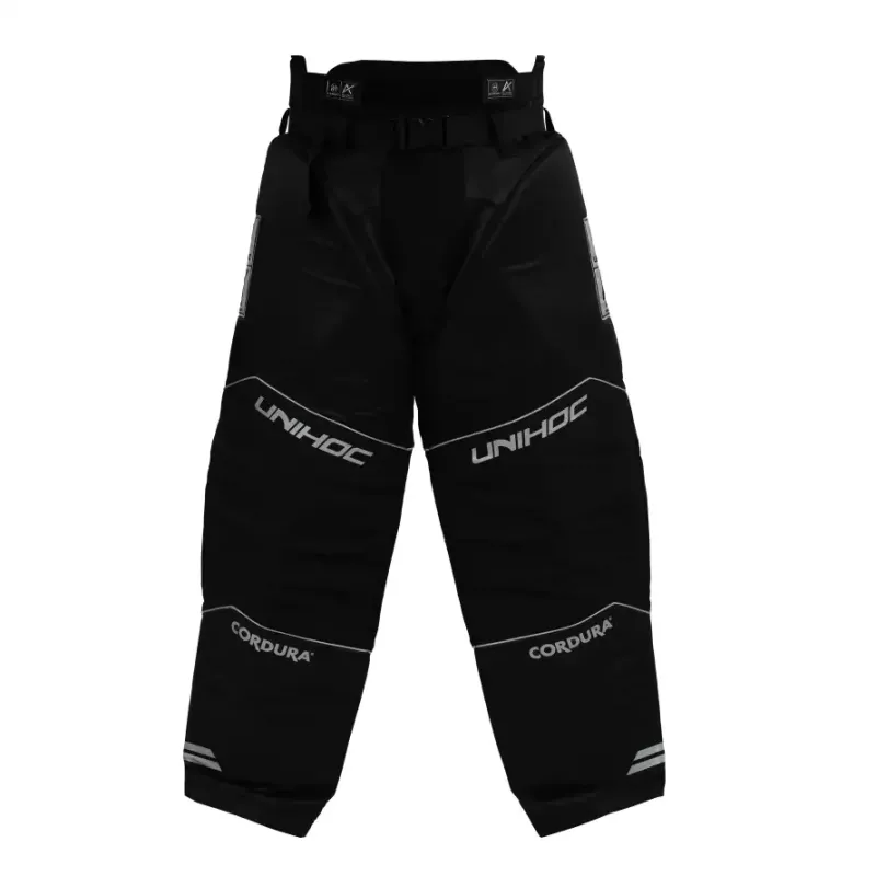 Product Image for UNIHOC GOALIE PANTS ALPHA BLACK/SILVER (SMALL)