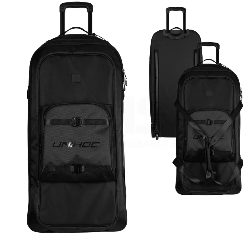 Product Image for UNIHOC GOALIE BAG DARK LINE LARGE W/WHEELS 120L