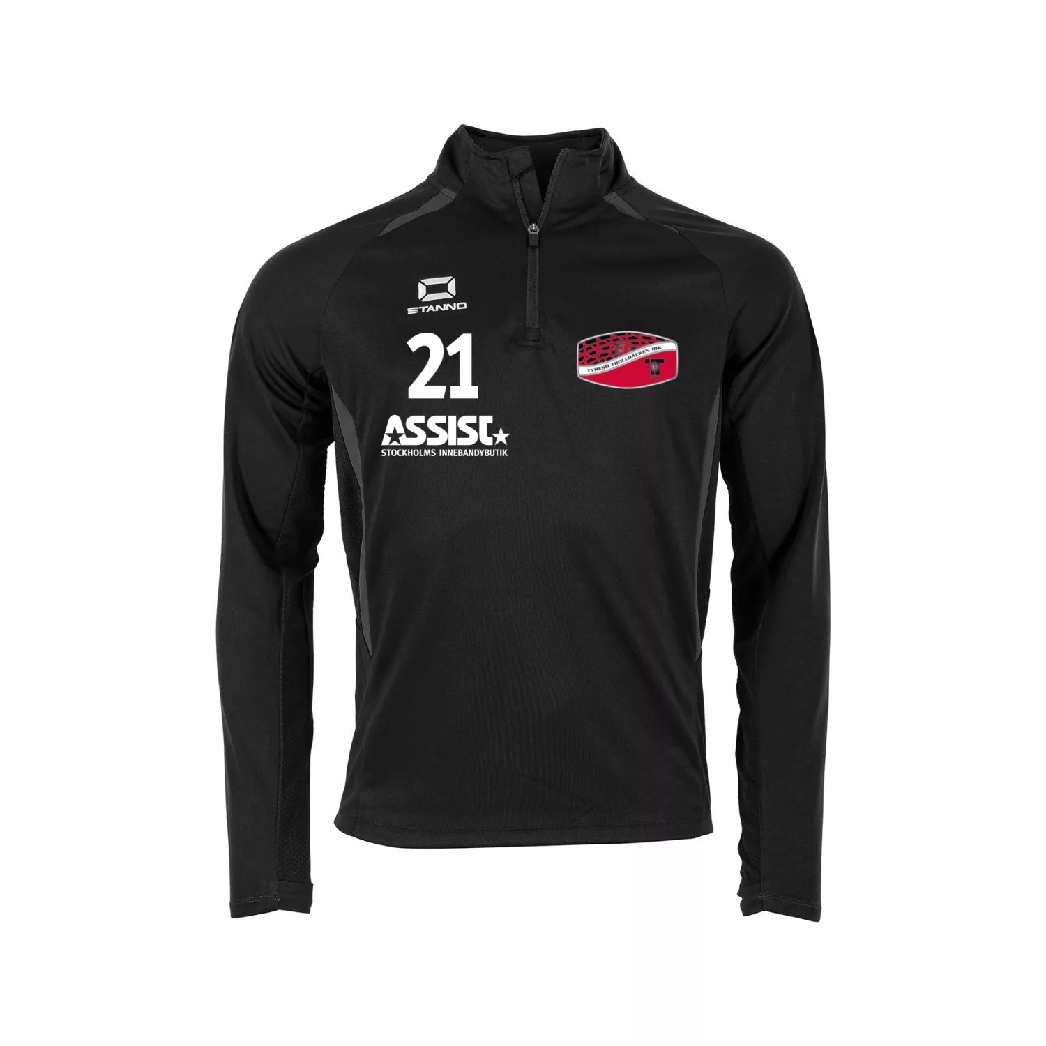 TT IBK STADIO QUARTER ZIP TOP BLACK-GREY