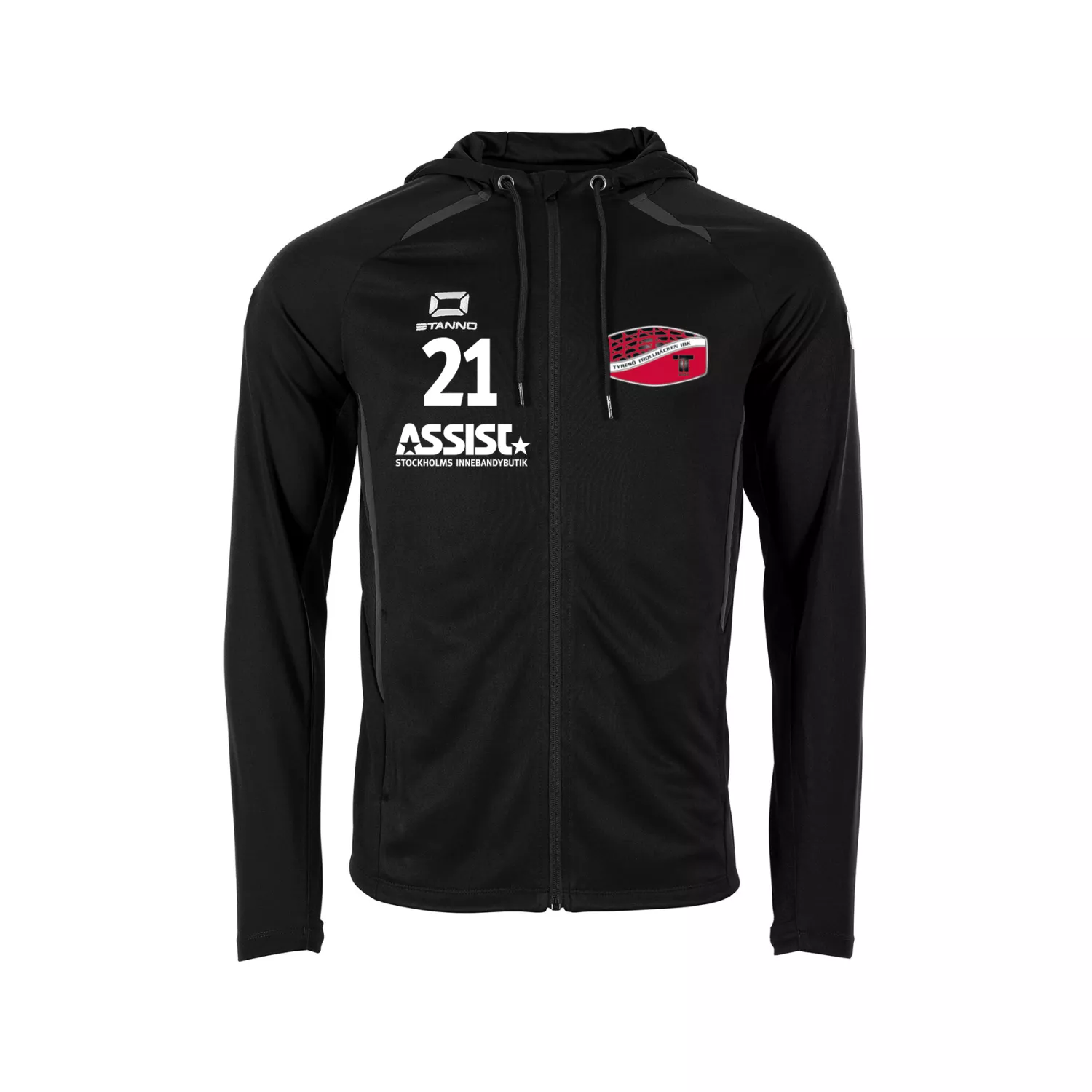 TT IBK STADIO HOODED FULL ZIP TOP BLACK-GREY