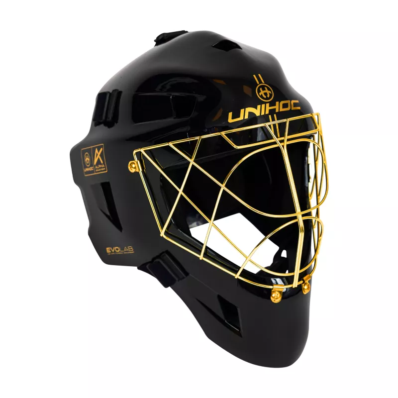 Product Image for UNIHOC GOALIE MASK ALPHA PRIME EVOLAB BLACK/GOLD