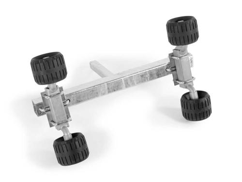 SIDORULLSHÅLLARE SATS LEDBAR MED 4ST SVARTA RULLAR