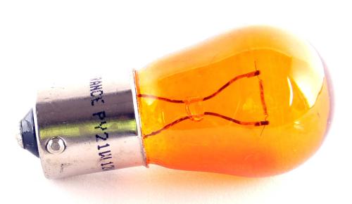 GLÖDLAMPA 12V/21W BAJONETT BAU15S ORANGE (OFFSET)