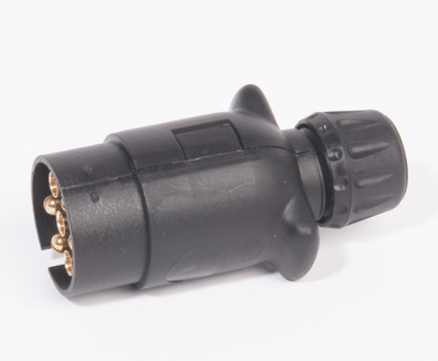 HANKONTAKT 7POL FLATSTIFT PLAST SVART