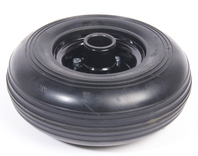 HJUL SUPERSOFT 200x65 HÅL 25 MASSIVGUMMI STÅLFÄLG SVART