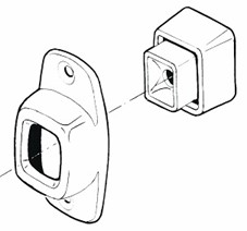 Dörrhållare, hus inkl gummi