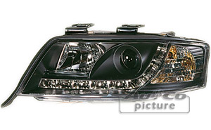 DRL. strlk. svart - Audi A6, 01-04
