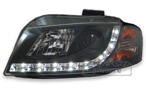 DRL strlk. svart-Audi A3, 03-07
