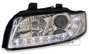 DRL. strlk krom - Audi A4, 01-05 xenon