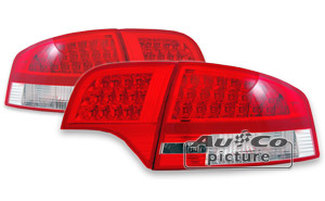 LED. Bakljus röd/krom-Audi A4 sedan 05-08