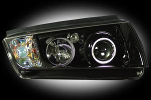 Strålkastare svart - Skoda Fabia 00-04