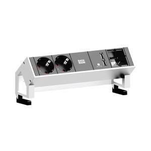 Bachmann Desk 2 uttagslist, 2 EL + 1 modulplats + 2 USB