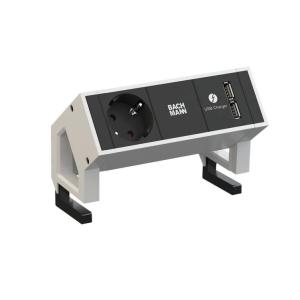 Bachmann Desk 2 uttagslist, 1 EL + 2 USB