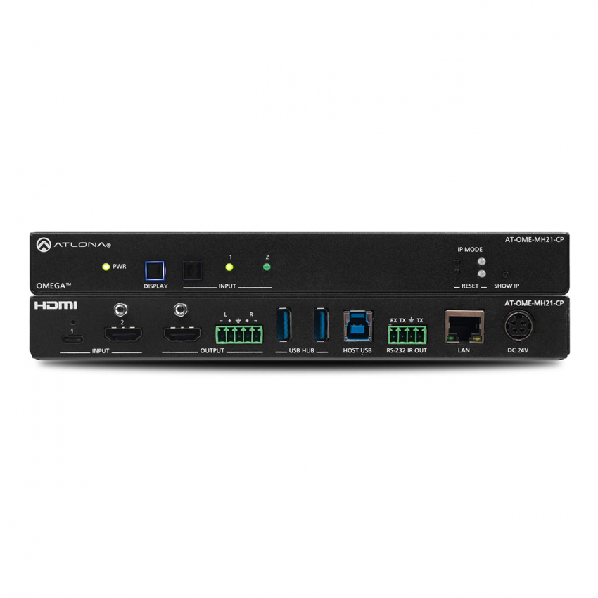 Atlona AV-Hub 2-1 Växel HDMI, USB C & USB 3.0