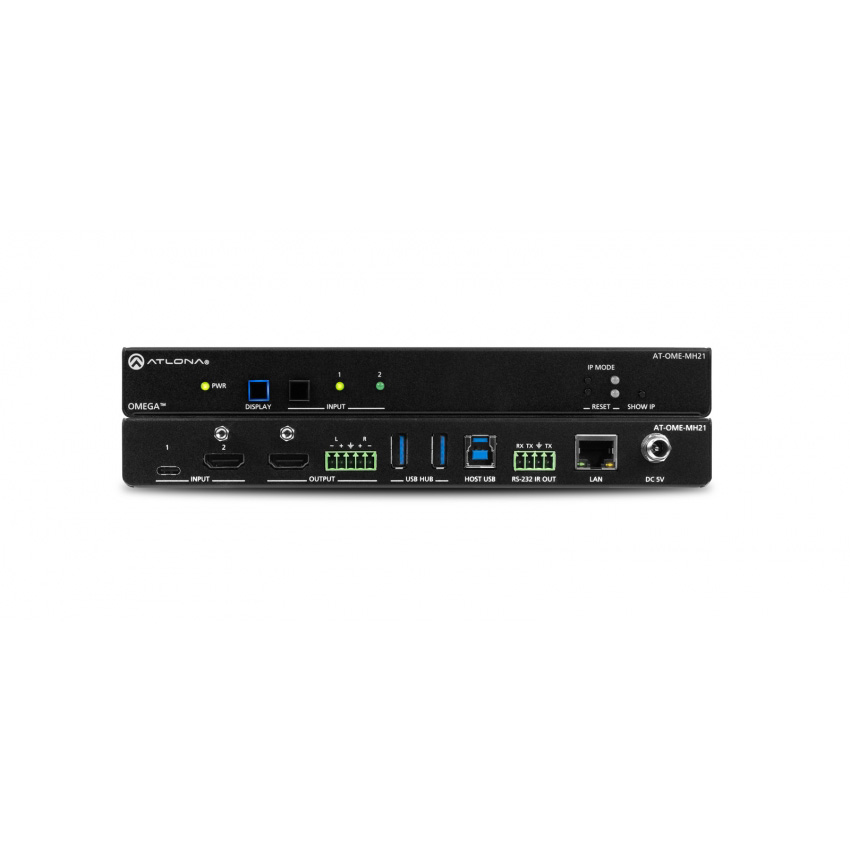 Atlona AV-Hub 2-1 Växel HDMI, USB C & USB 3.0