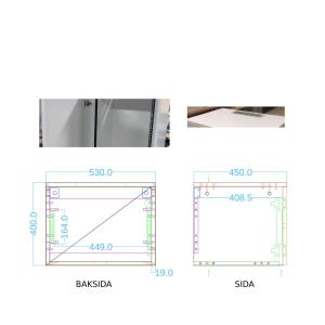 Teknikskåp för vägg AX22, MDF med rackskenor
