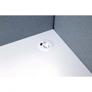 Götessons Max Power Grommet Rund 80mm 1 el, 2 USB, Vit