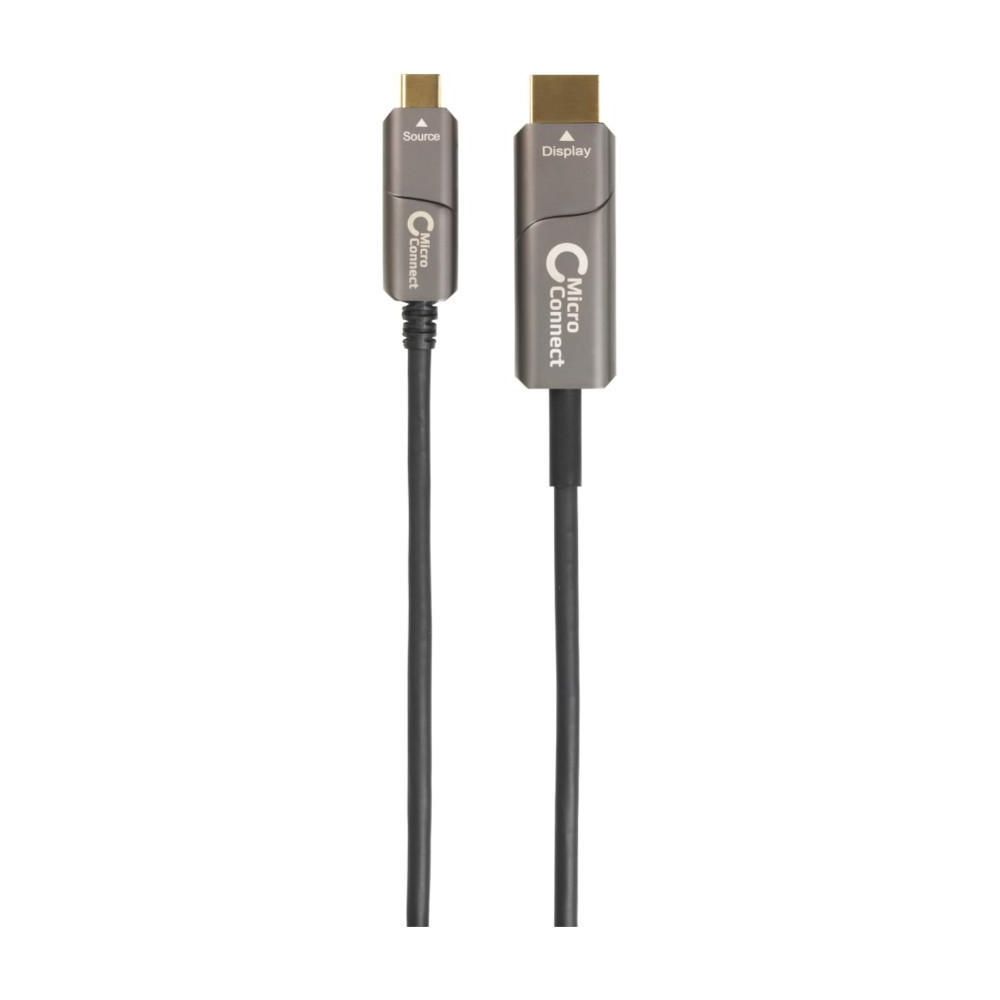 MicroConnect USB-C HDMI fiber cable 30m