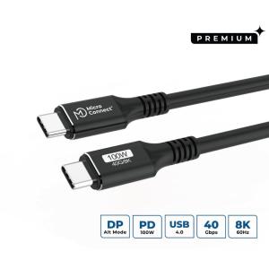 MicroConnect USB-C till USB-C Kabel 100W, 40Gbps, USB4 Gen 3x2, Premium