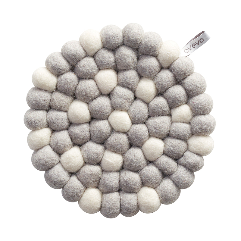 TRIVET, ROUND, white-dots