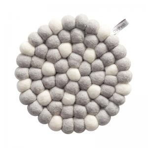 TRIVET, ROUND, white-dots