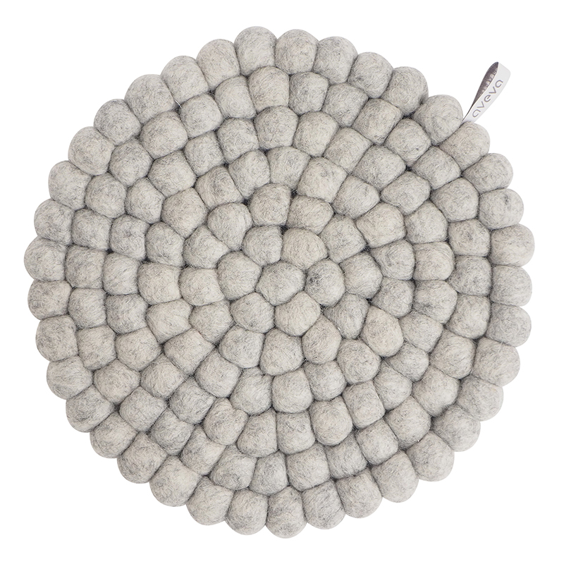 TRIVET, ROUND, L, raw grey