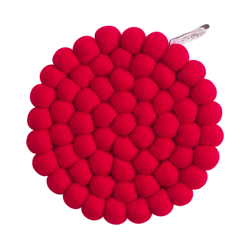 TRIVET, ROUND, red