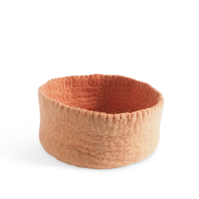 Table basket in wool, in size M - color nude.