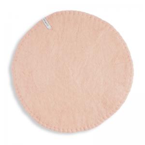 Round Nude seat cushions made with naturally dyed wool features the same colour on the top and underside,  and has a beautiful handstitched rim