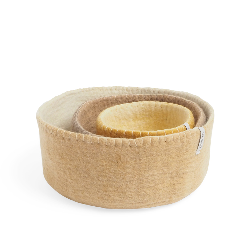 TABLE BASKET, sand (3-pack)